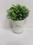 Ceramic Love Planter with artificial greens