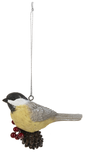 Bird on Pinecone Ornament