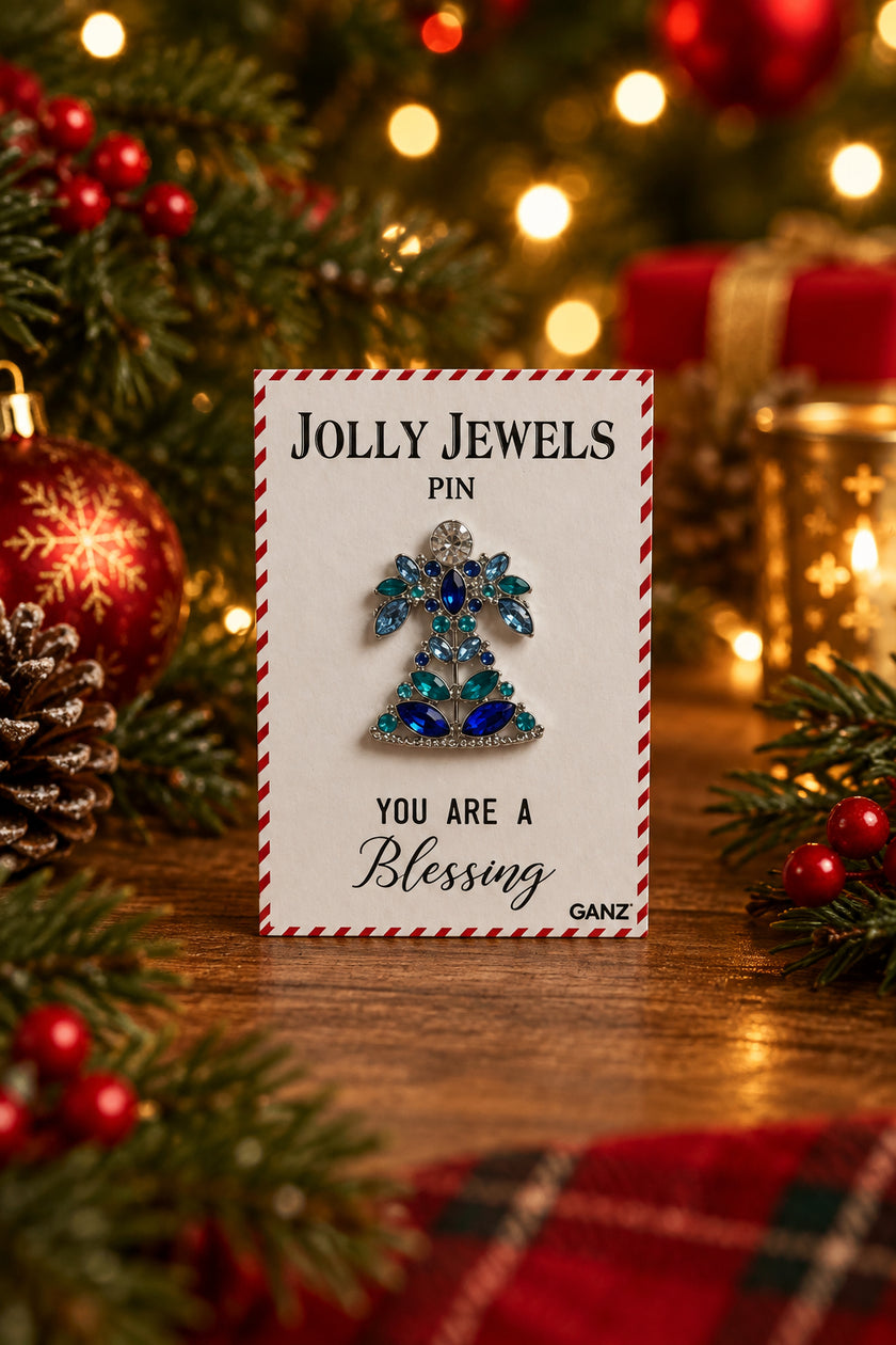 Christmas Bejeweled Lapel Pin