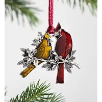 Solid Pewter Cardinal Christmas Ornament