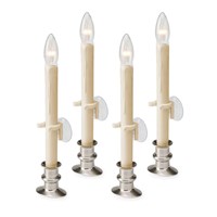 Suction Cup Window Candles with Timer and Remote, Set of 4