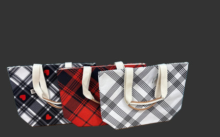 Plaid tote bags