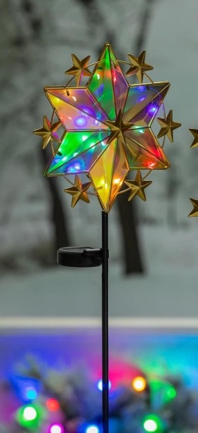 Christmas Stars LED Solar Garden Stake