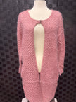 Basketweave long cardigan