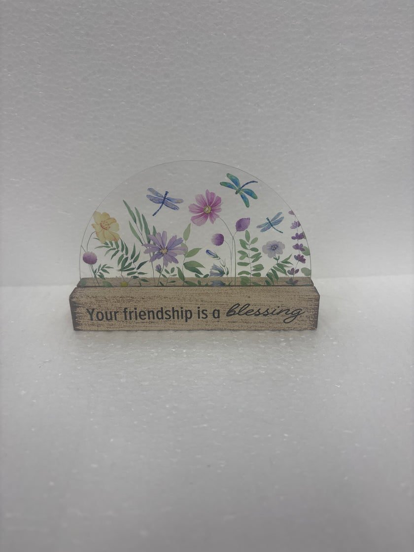 Glass and wood talk blocks