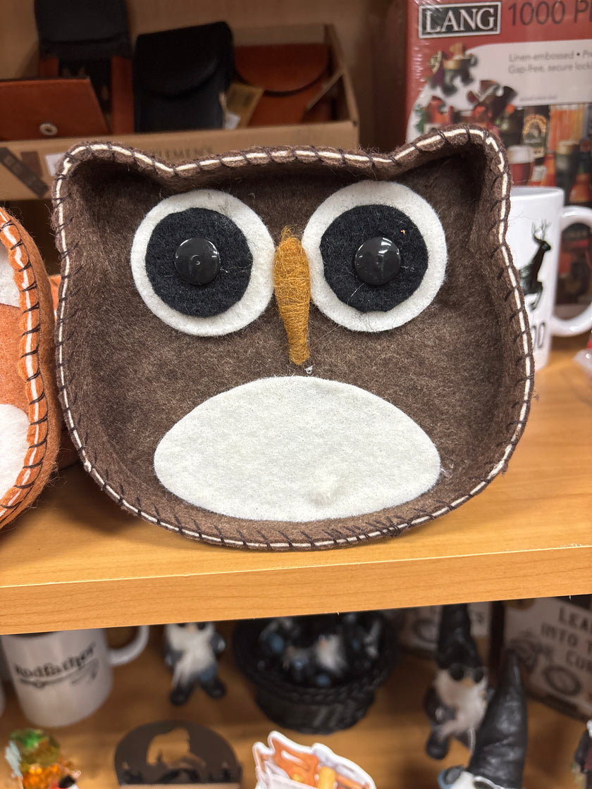 Felt Fox or Owl Trinket Dish