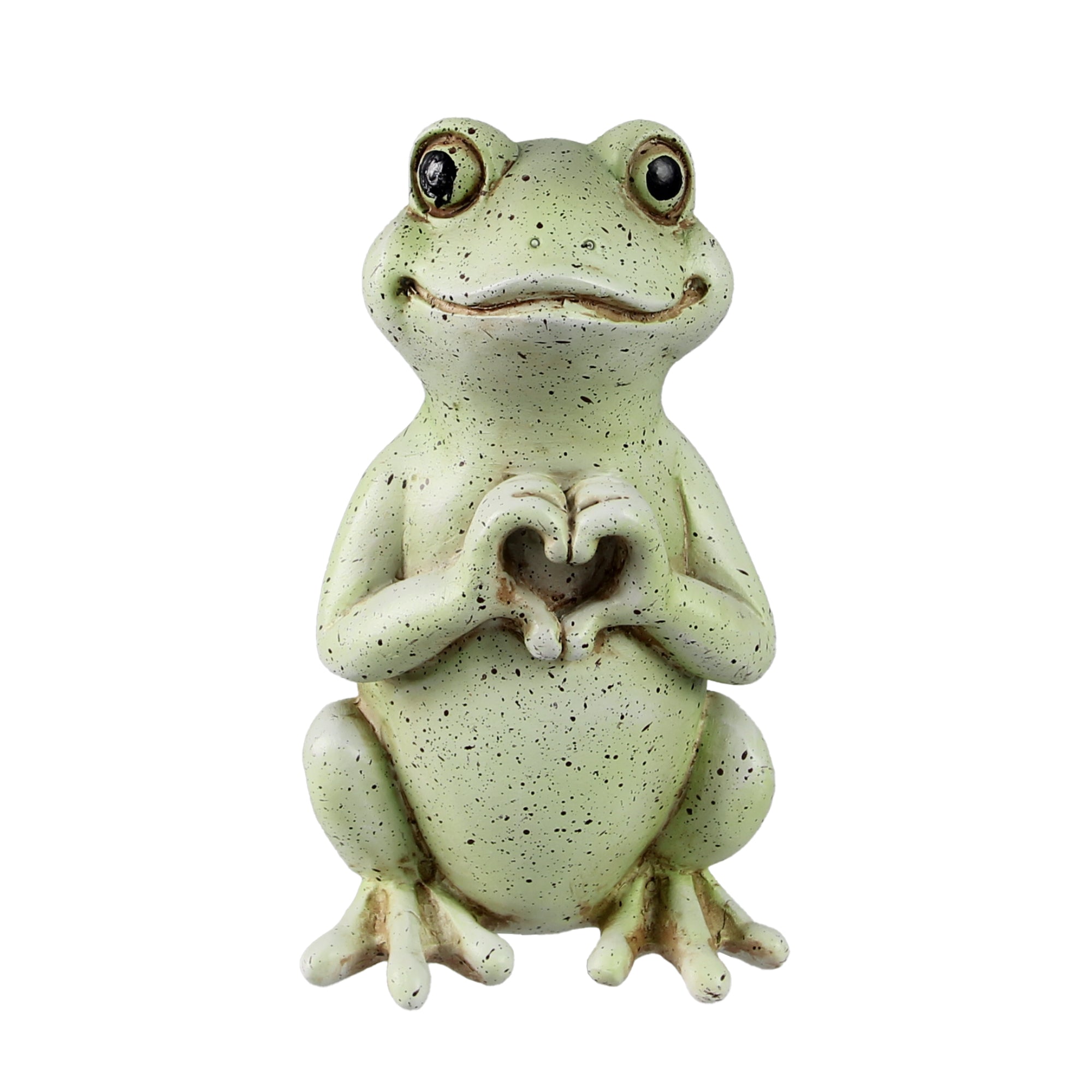Resin Standing Frog with Heart Sign