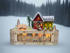 LED light up music box laser cut village house