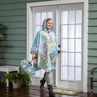 Floral rain poncho