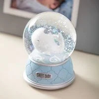 Trinket Resin Water Globe with Music Box, Baby Whale