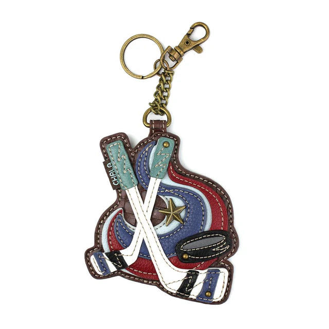 Chala Vegan Leather Hockey Key Fob Coin Purse