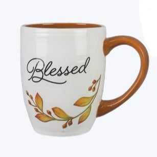 Ceramic Fall 16oz Mug Blessed, Thankful