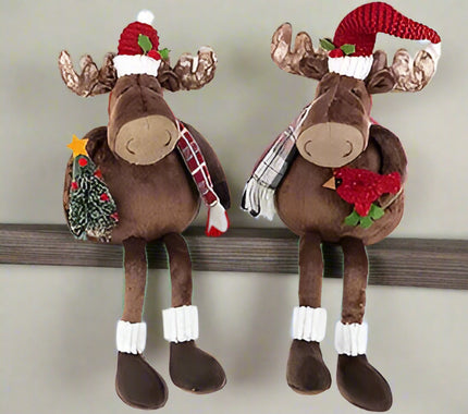 Stuffed Christmas Moose Shelf Sitter