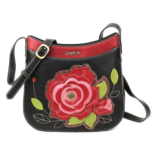 Chala Vegan leather Red Rose Crossbody