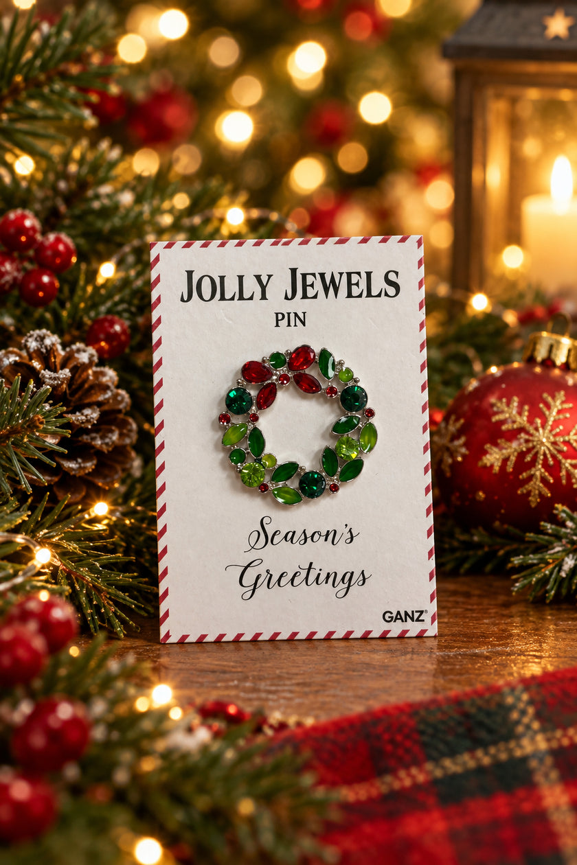 Christmas Bejeweled Lapel Pin