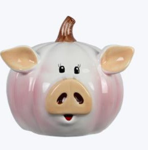 Ceramic Pumpkin Shaped Country Pig or Cow Head