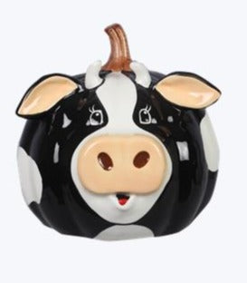 Ceramic Pumpkin Shaped Country Pig or Cow Head