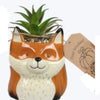 Ceramic Cozy Woodland Creatures Tabletop Planter with Succulents