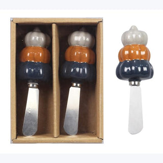 Ceramic Fall Harmony Pumpkin Spreader set of 2