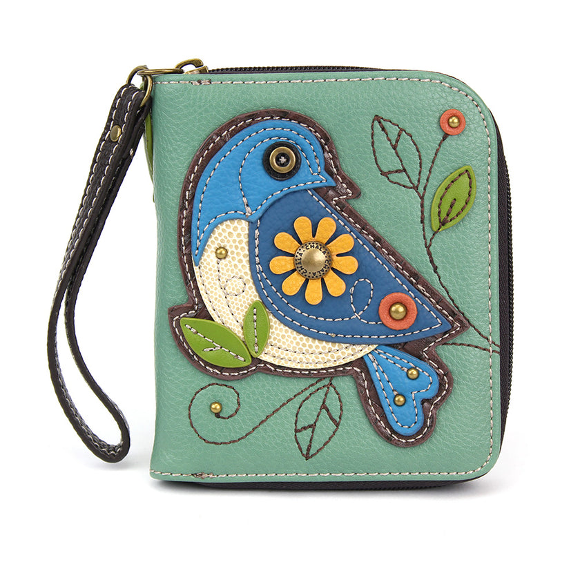Chala zip around wallet with wristband Blue Bird