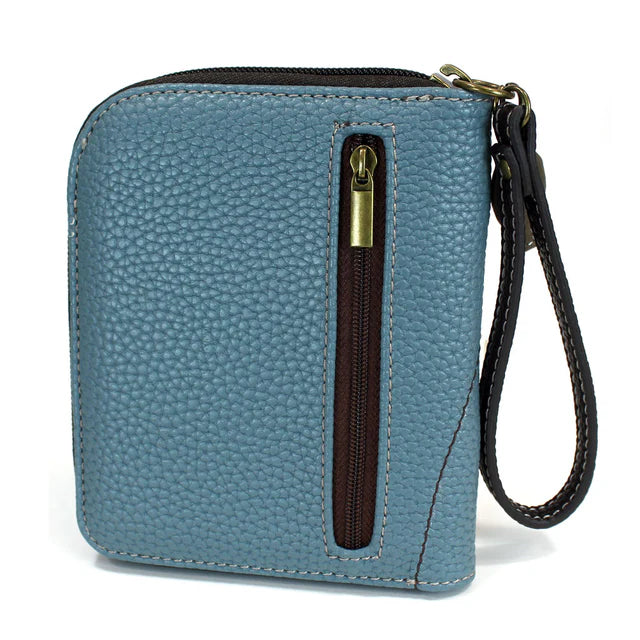 Chala Vegan Leather Cat Zip Around Wallet Wristlet