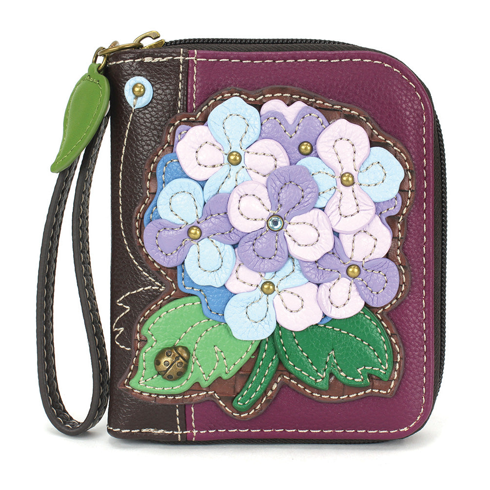 Chala zip around wallet with wristband Hydrangea