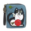 Chala Vegan Leather Cat Zip Around Wallet Wristlet