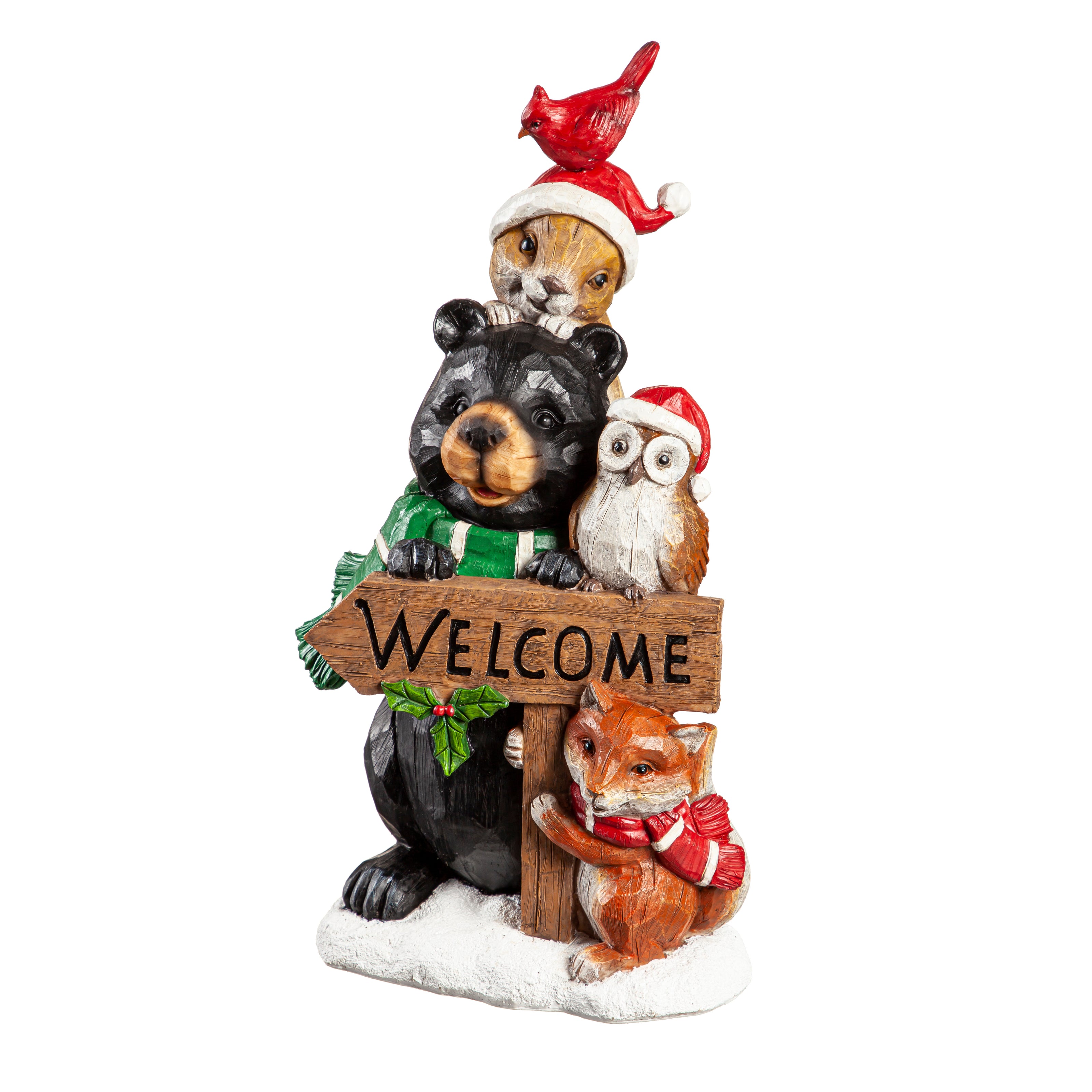 Holiday Welcome Forest Friends Statue