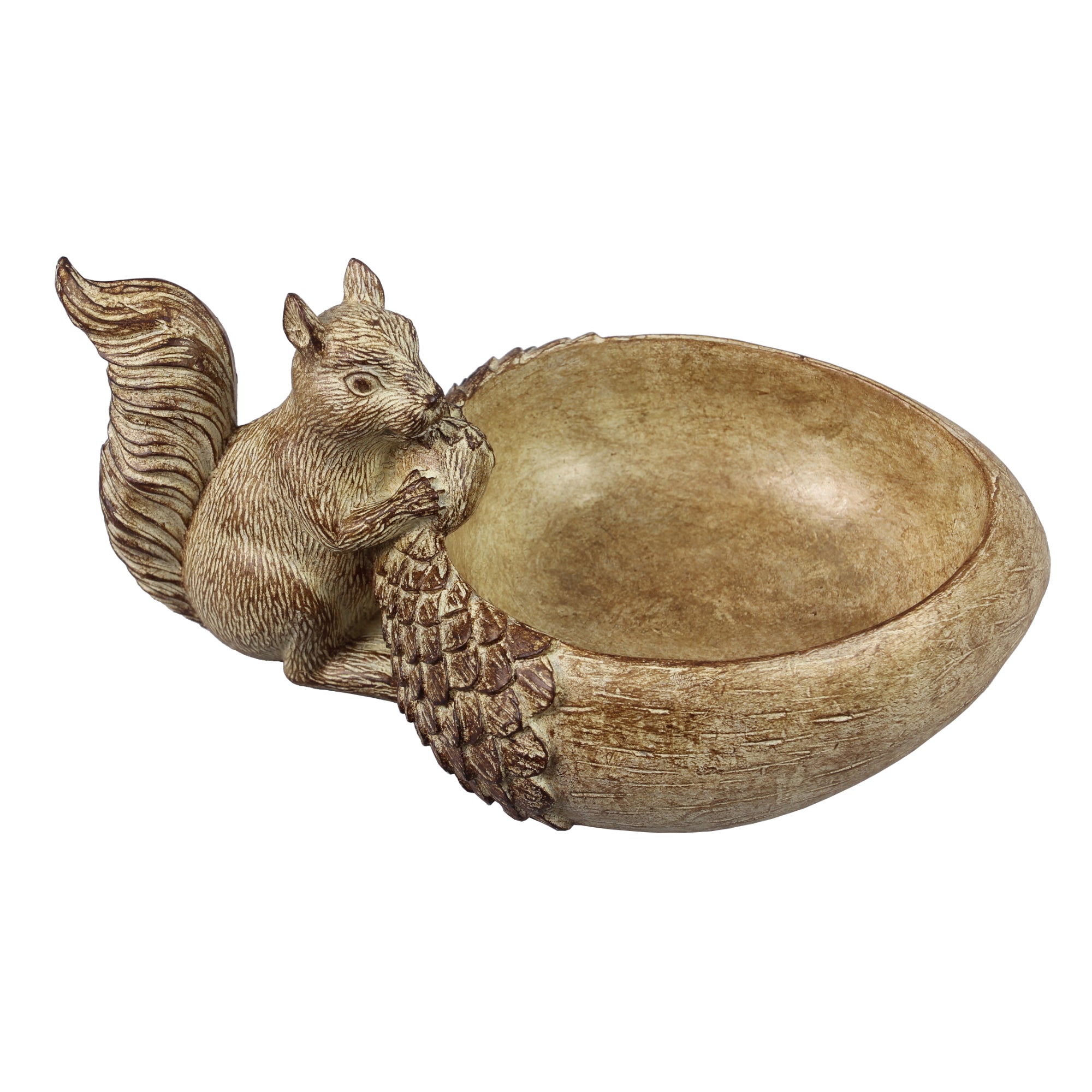 Resin Squirrel and Leaf Bowl