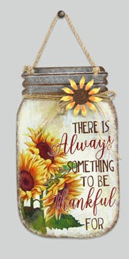 Fall Metal Mason Jar Sign