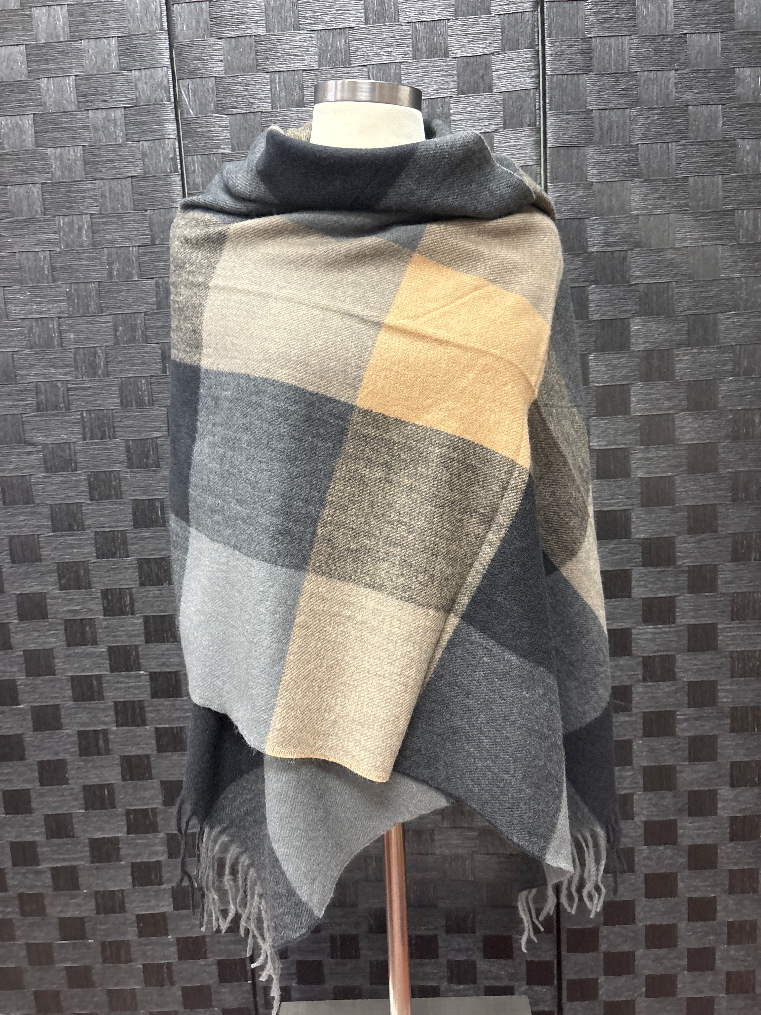 Extra Large Color Blocked Scarf