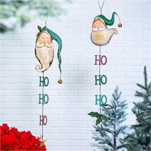 Metal Ho HO HO Santa wall hanging