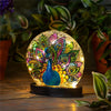 LED Glass Peacock table decor