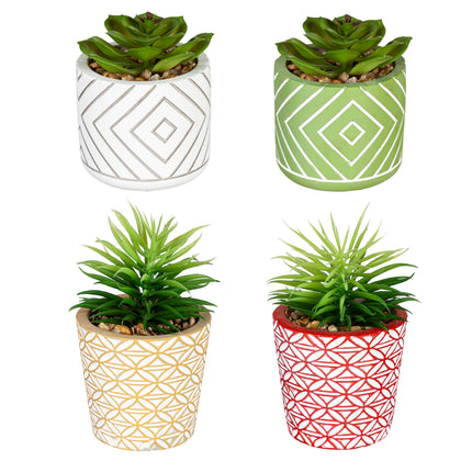 Handpainted Succulent Table Decor