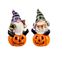 LED Halloween Gnome on Pumpkin Table Décor