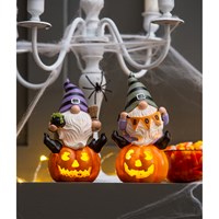 LED Halloween Gnome on Pumpkin Table Décor
