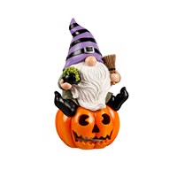 LED Halloween Gnome on Pumpkin Table Décor