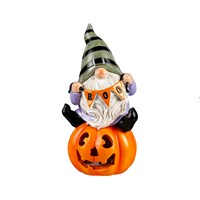 LED Halloween Gnome on Pumpkin Table Décor