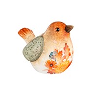 5" Ceramic Bird with Flower Design Table Decor