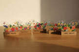 Glass Butterflies and wood talk blocks
