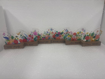 Glass Butterflies and wood talk blocks