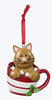 Resin Cat or Dog in Hot Chocolate Mug Ornament