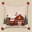 Christmas Barn Print Pillow