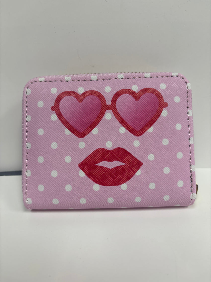 Small Heart Hands and Sunglass patterned wallets