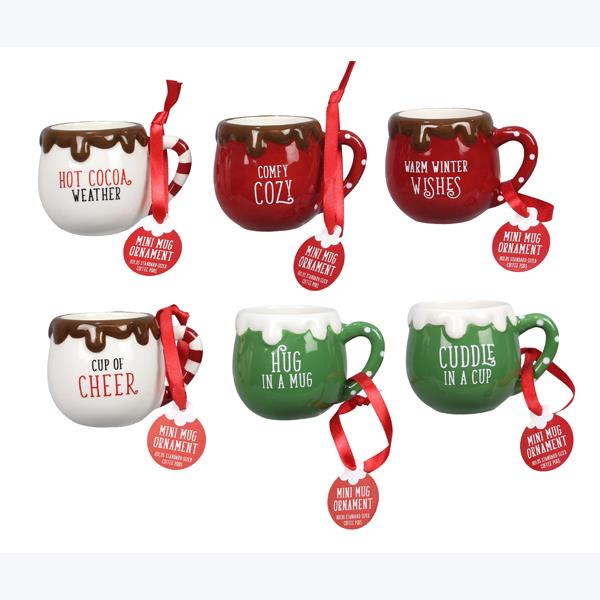 Ceramic Cocoa or Coffee Mug Ornaments-Holds Pod