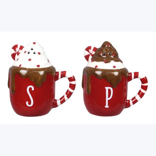 Ceramic Cocoa and Cookie Salt and Pepper Set of 2