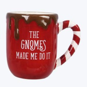 Ceramic Cocoa Mug with Plush Gnome Ornament