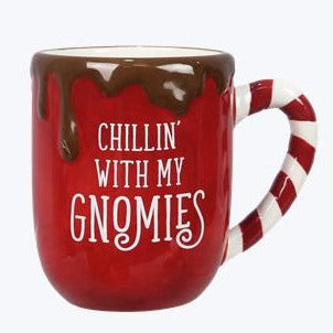Ceramic Cocoa Mug with Plush Gnome Ornament