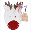 Ceramic Reindeer Cookie Plate with Reindeer cookie cutter