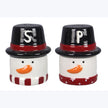 Ceramic Traditional Christmas Marshmallow Snowman Salt and Pepper Set